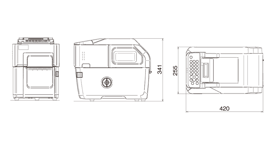 GP-7000Sの外形寸法図