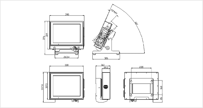 DI-4000の外形寸法図