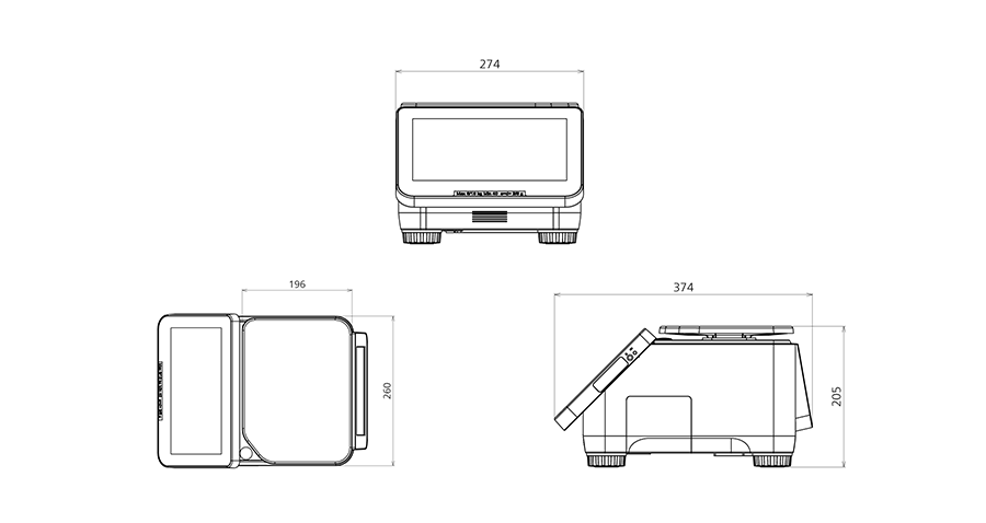 DSA-100の外形寸法図