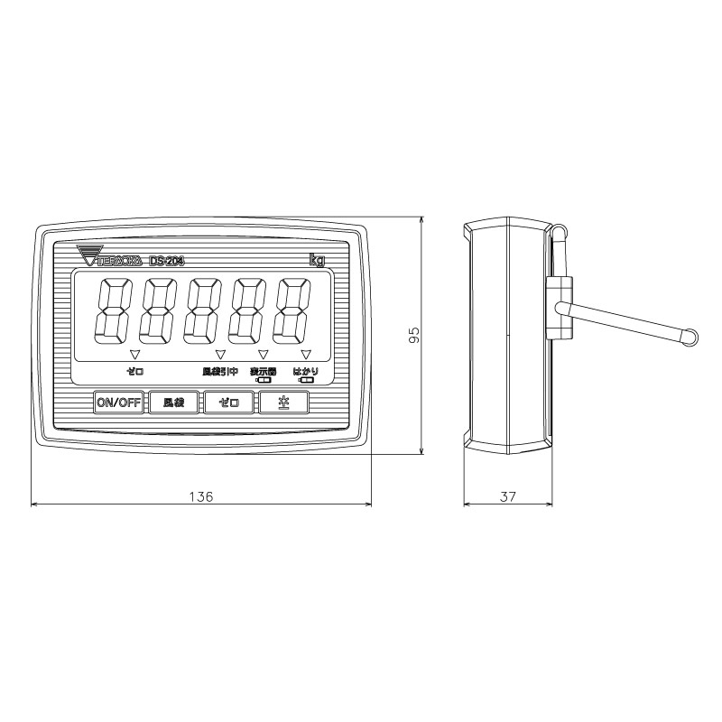 DS-204 仕様 | 別体の表示器にワイヤレスで 重量を送信可能なクレーン 